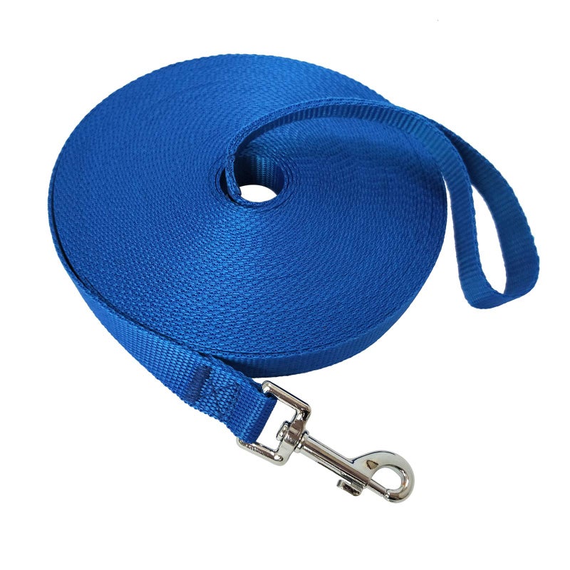 MANDAO Nylon Training Dog Leash for Small Medium Large Dogs, 15ft 20ft 30ft 50ft Long Leash Dog/Puppy Lead for Obedience Recall Training, Camping (50ft, Blue) - Image 1
